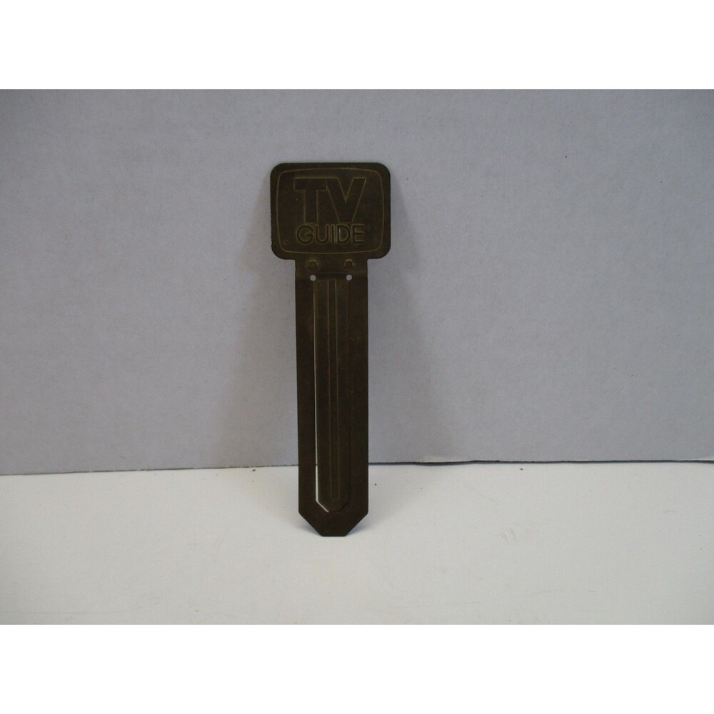 Vintage Original Embossed Brass "TV Guide" Bookmark Page Marker